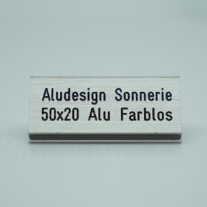 Sonnerieschild Aluminium 50 x 20mm_front