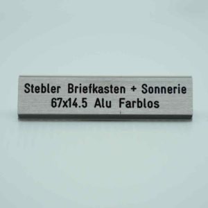 Brief- Sonnerieschild 67 x 14.5 mm aus Aluminium_Stebler_front