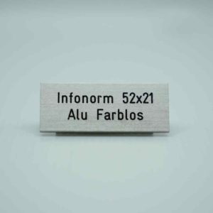Briefkastenschild Aluminium_52 x 21 mm_infonorm_front