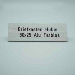 Briefkastenschild aus Aluminium 80 x 25 mm_Huber_front