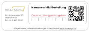 Namensschild Bestellung
