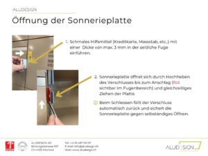 Aludesign_Anleitung Öffnung der Sonnerieplatte